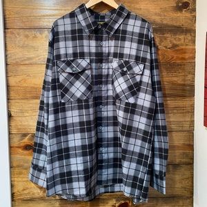 Dixxon Flannel Co Gray Black Gray Long Sleeve Flannel Sz 3XL w/ Buttons